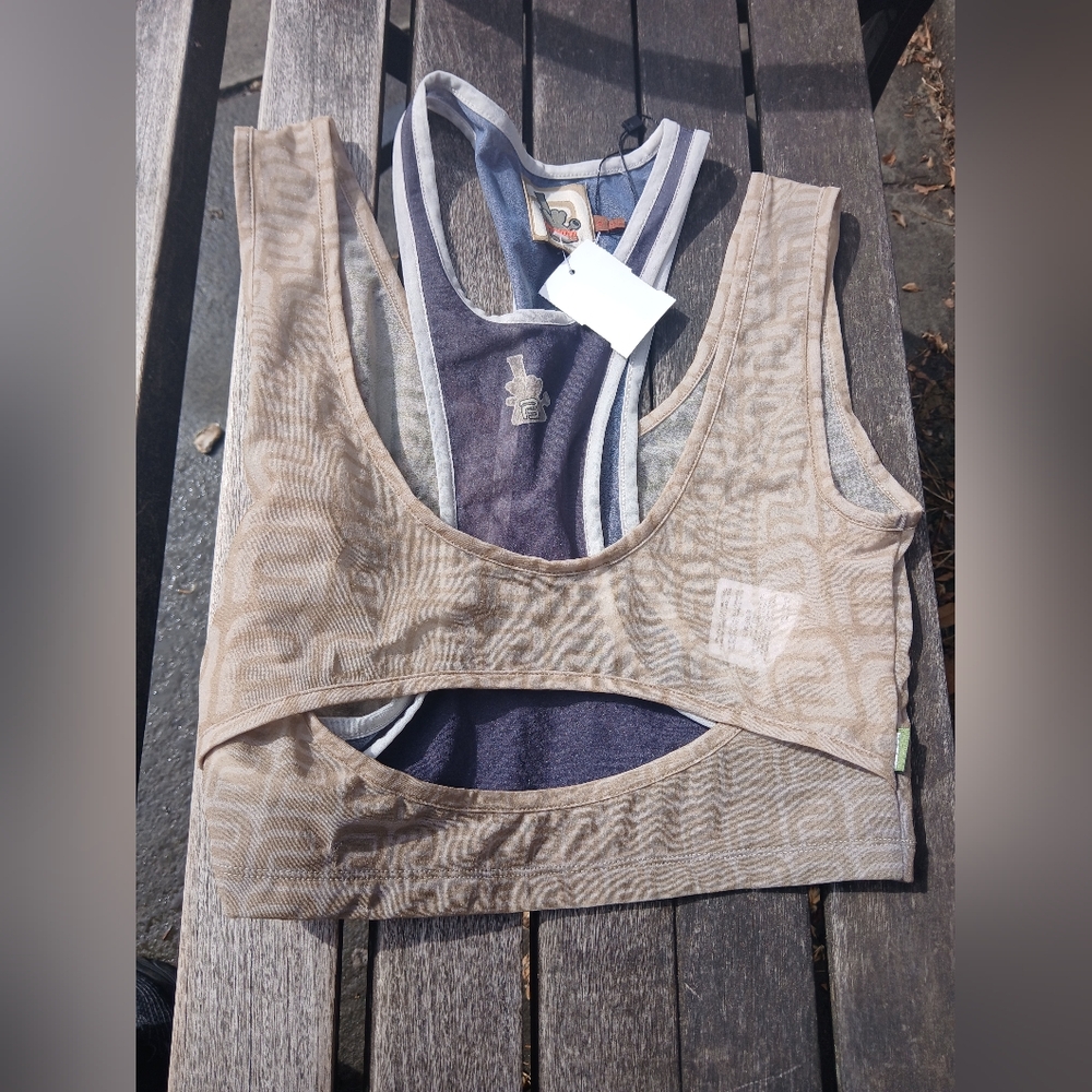 Trendy Beige Patterned Crop Top - image 1